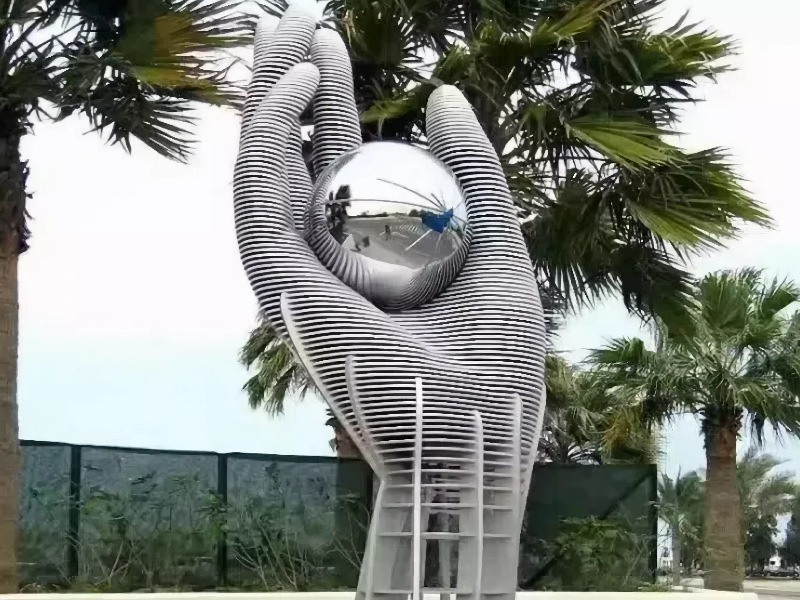 modern stainless steel sculpture